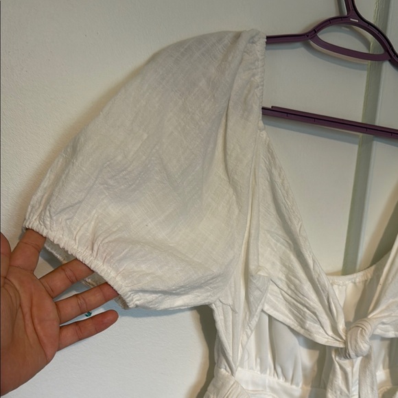 Cream Buttoned Ruffled Mini Sundress - Picture 6 of 10